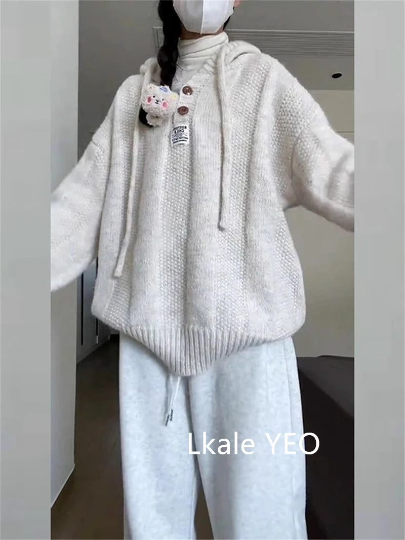 Women's Knitting Pullover Sweater Autumn/Winter Temperament Femme Bottoming Tops Fashion Thickening Loose Ladies Jumper voguable