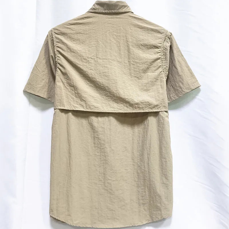 Camisa para hombres 2024 Spring/Summer New Long sleeved Short sleeved Classic Polo Collar Shirt Top Pocket Men's Casual Shirt voguable