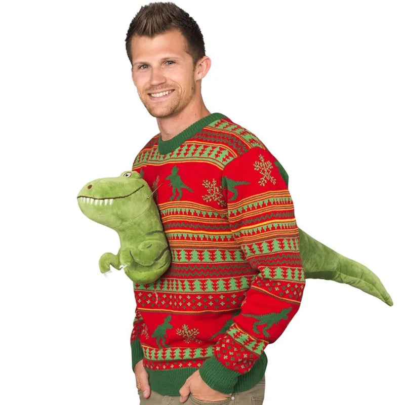 3D New in Ugly Christmas Sweater for Men and Women Fashion High Street Vintage Long Sleeve Couple Pullover Knitwear Funny Tops New Year voguable