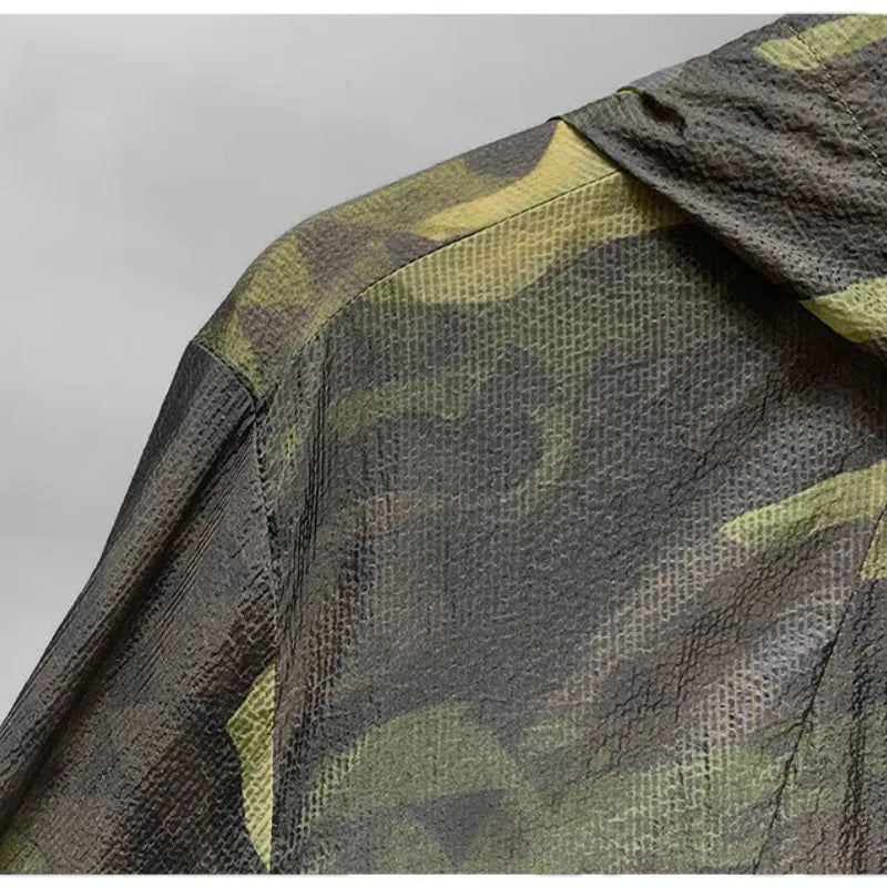 Voguable  Sunscreen Clothes for Men's in Summer New Pattern Cardigan Hooded Camouflage Thin Style Fashion All-match Outdoors Coats voguable