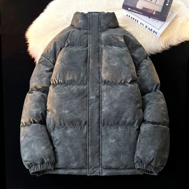 Hip Hop Winter Fleece Fluffy Jacket Streetwear Harajuku Fuzzy Zipper Coat Men Autumn Solid Color Lightweight Jackets Black gotmes-shop