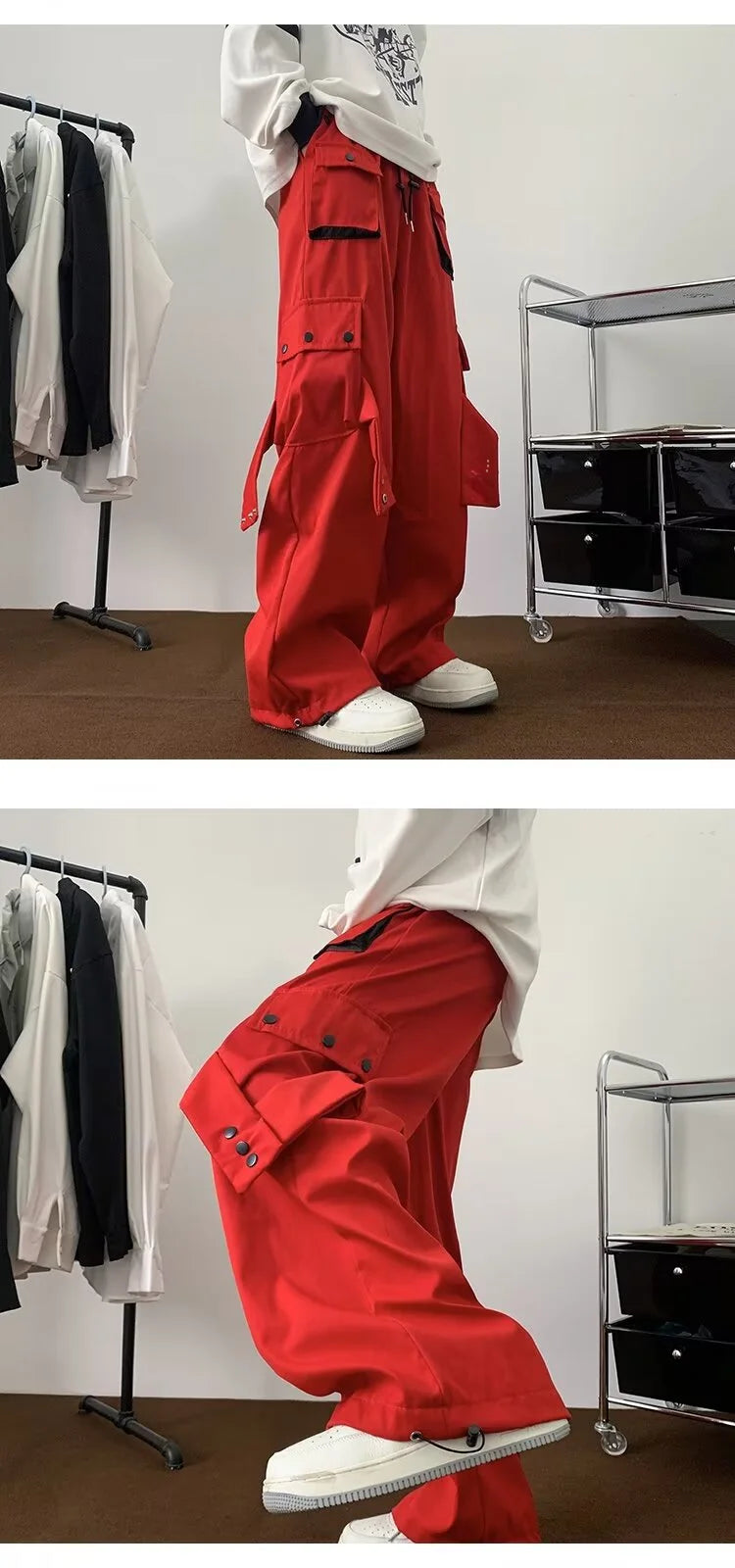 Fashionable Trendy Artistic Solid Color Straight-leg Casual Pants Loose Hip Hop Style For Men Spring Autumn Youth Trend voguable