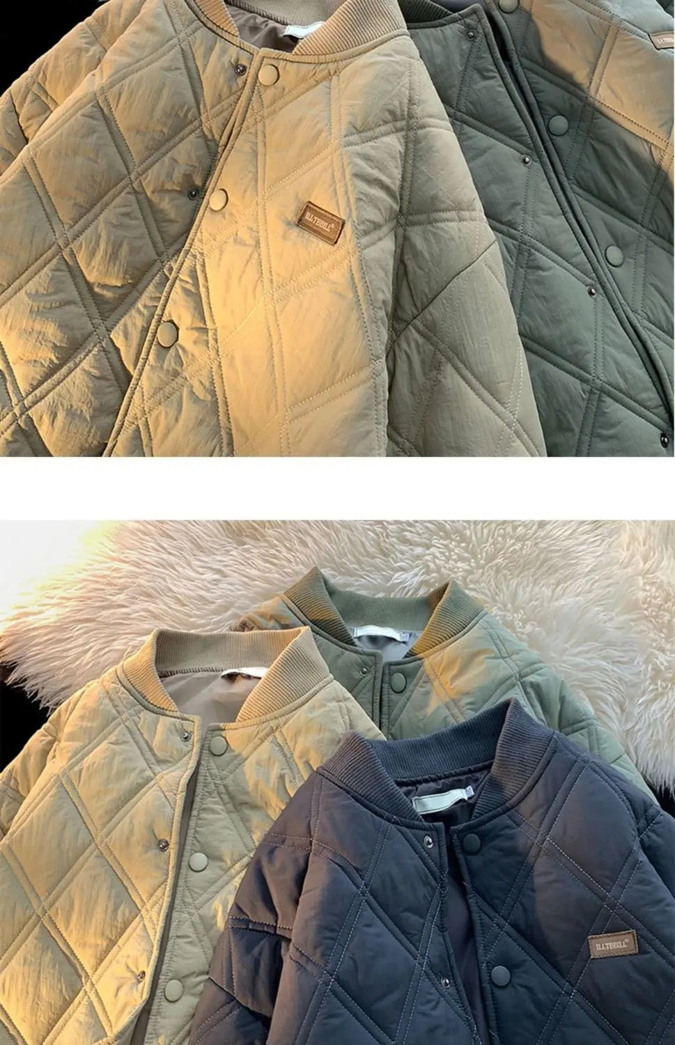 Winter Men's Jacket Stand Collar Thicken Button Windproof Baseball Jackets Casual Solid Warm Couples High Street Padded Clothes voguable