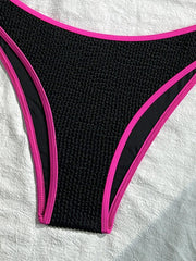 Voguable  Sexy Contrast Color One Shoulder Bikini Women Split Swimsuit Beach Vacation Bikini 2026 New All Season Bikinis 2 Piece Set voguable