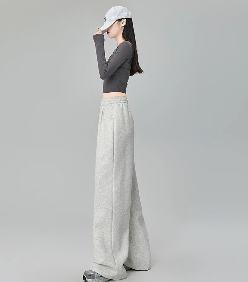 Streetwear Y2K Sweatpants Women Vintage High Waist Loose Straight Trousers American Harajuku Bf Fall Hip Hop Pockets Pants voguable