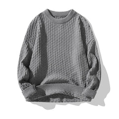 New Solid Color O Neck Mens Sweater Trend High Streetwear Fashion Autumn Knitted Outwear Clothing gotmes-shop