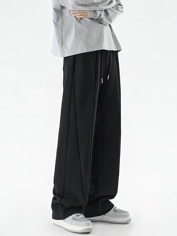 Voguable  Y2k Flared Sweatpants Men Streetwear Sport Straight Heavy Duty Wide Leg Casual Pants Outdoor Hiking Long Trousers Male voguable