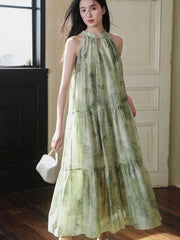 Voguable 2024 Summer Elegant Vintage Dress Women Evening Party Slim French Dress Office Lady Casual Sleeveless Midi Dress Korean Fashion voguable