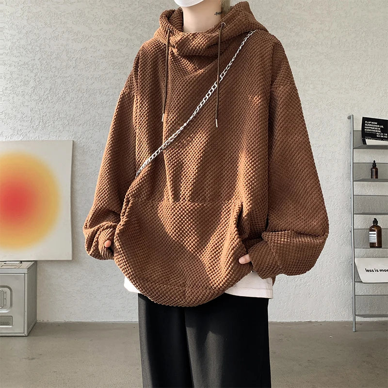 Voguable  Harajuku Corduroy Hoodies Men High Quality Streetwear Loose Y2k Hip Hop Hooded Sweatshirts Couple Clothing Female Pullovers voguable