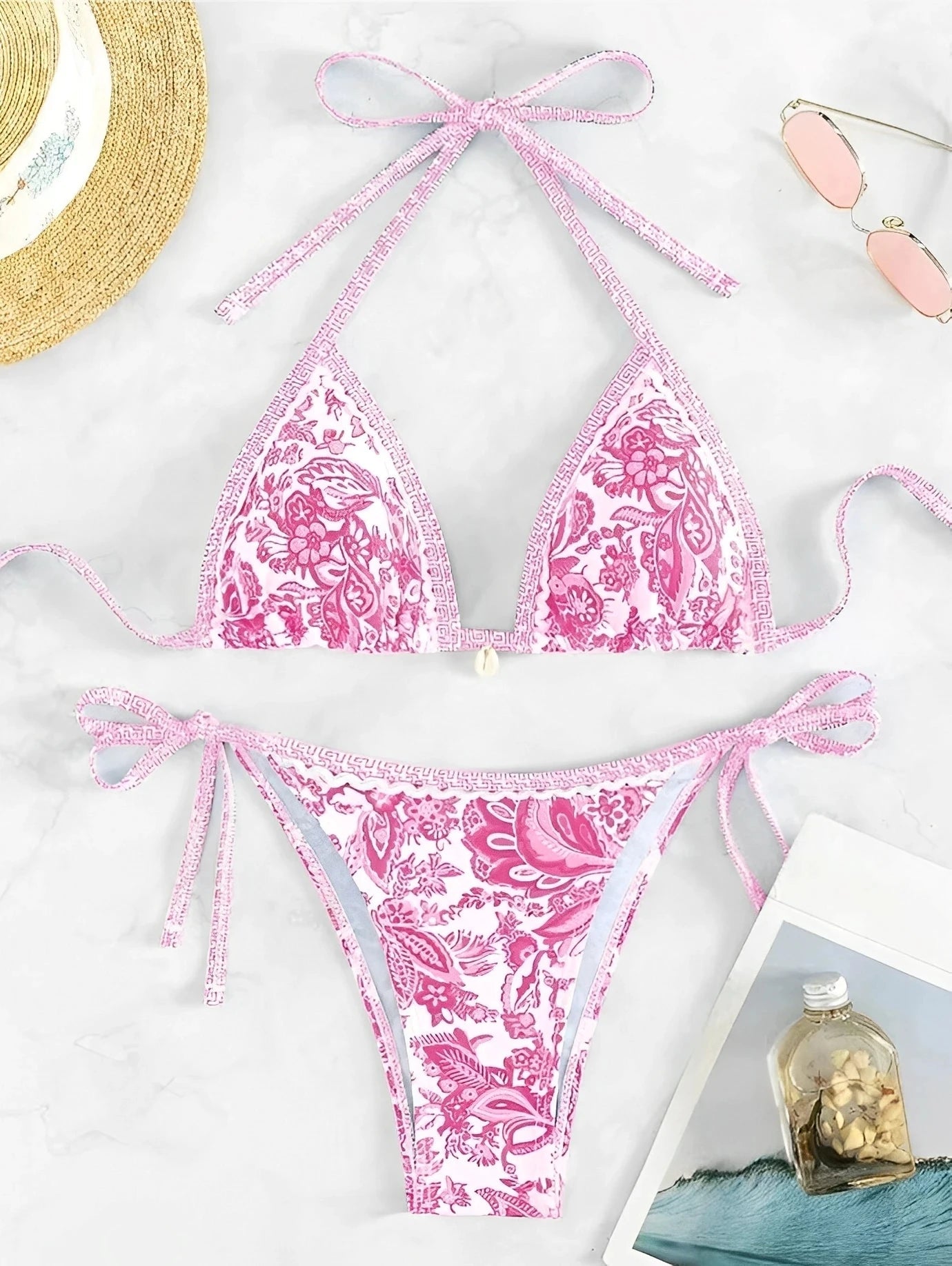 Voguable  Summer Female Swimsuit Bathers Bathing Swimming Suit Beachwear Halter String Triangle Two Piece Bikini Women Swimwear voguable