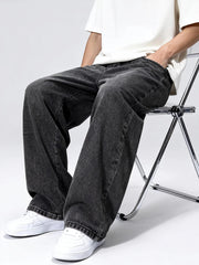 Voguable  Men's Loose-fit Straight-leg Jeans  Durable and Washable Men's Denim Trousers for Men  Perfect Gift for Boyfriends and Husbands voguable