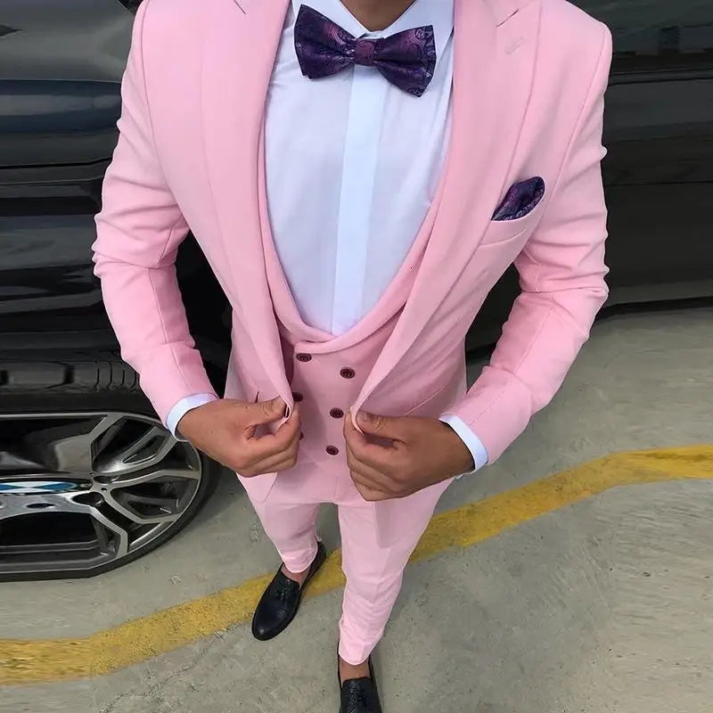 Voguable  New Design 3 Piece Wedding Suits For Men Costume Homme Slim Fit Groom Tuxedo Wedding Men’s Blazer Formal Wear Terno Masculino voguable