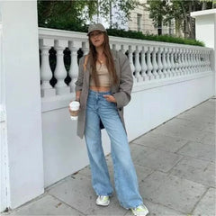 Japanese 2000s style y2k jeans for women denim pants vintage clothes baggy jeans blue loose wide leg high waist jeans black Pbong