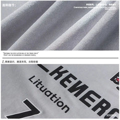Men's American Retro Jersey Style Stitching Contrast Letter Printed T-shirts Trendy High Street Sports Leisure Long-sleeved Tops