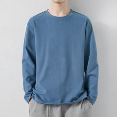 Spring Autumn KPOP Fashion Style Harajuku Slim Fit Tops Loose Casual All Match Sweatshirt Solid O Neck Thin Long Sleeve Tshirts voguable