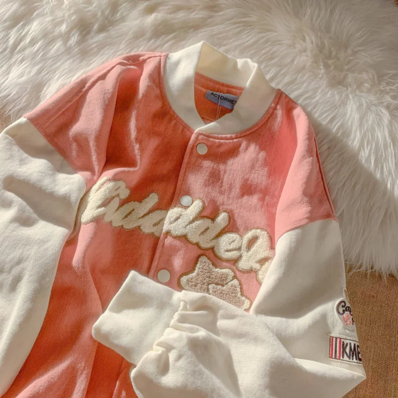 Voguable Japanese Y2k Baseball Jacket Women Oversize Kawaii Streetwear Vintage Harajuku College Varsity Jackets Cute Korean Style voguable