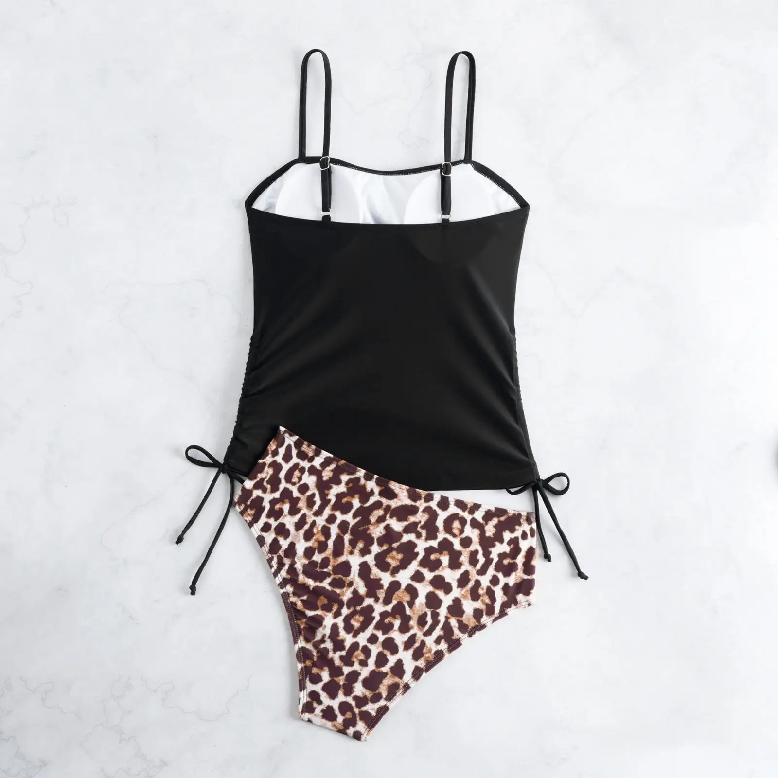 Voguable  Strappy Tankini Set 2 Pieces Swimwear Female Leopard Drawstring Swimsuit Women Bathers Bathing Swimming Swim Suit Beachwear voguable