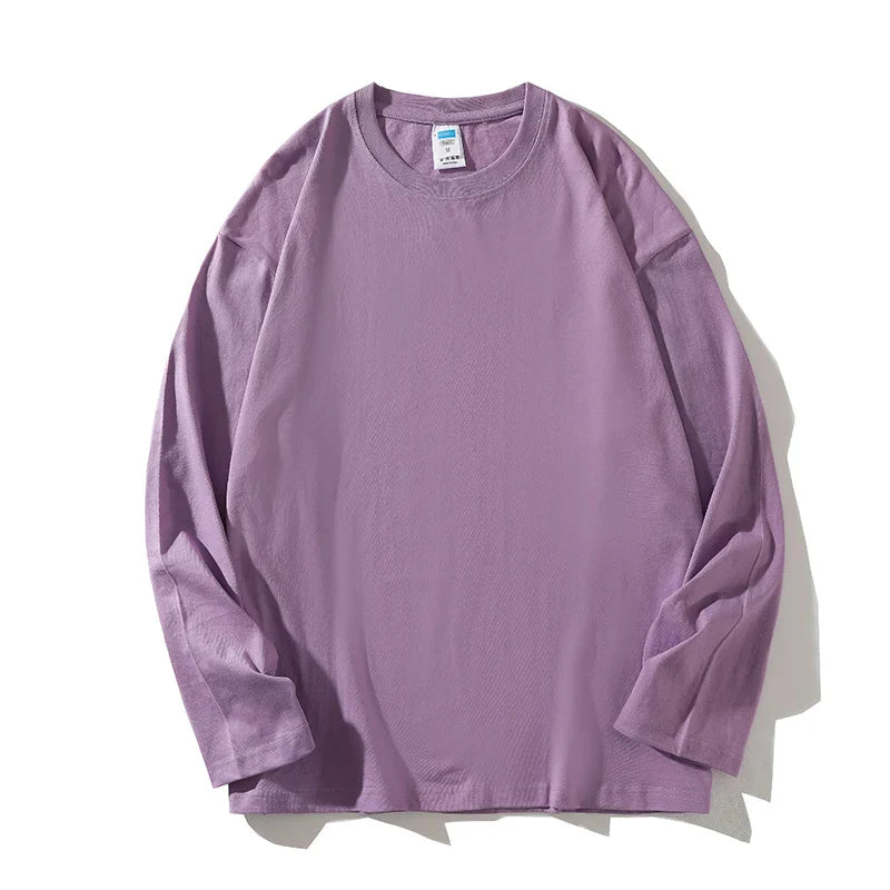 Long Sleeve Mens T Shirt Ripped Base O-neck Casual Spring Male Tops Loose Streetwear Unisex Tees gotmes-shop