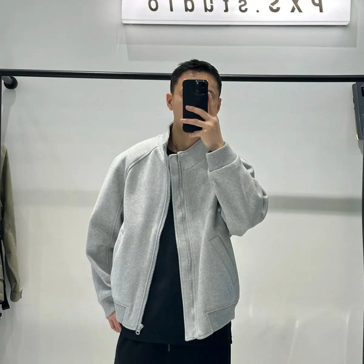 Korean Casual Sweatshirt Jacket Spring Autumn Winter Wear Cityboy Stand Collar Woolen Jacket Men Women Loose Solid Zipper Coat voguable