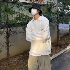 Voguable  T Shirts for Men Polo Black Baggy Male Clothes Knit Tops Full Sleeve Y2k Social Tee Winter Long Designer Funny One Piece F A Xl voguable