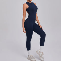 Voguable  V Backless One Piece Women Training Yoga Sportswear Women Sports Jumpsuit Fitness Rompers Stretch Female Workout Bodysuits voguable