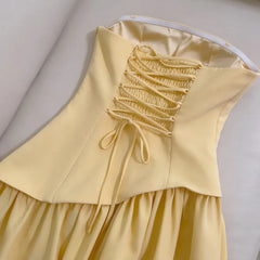 Fashion Women Dress Sleeveless Strapless Solid Color Female Summer Party Dresses New Tide 3QW1322 voguable