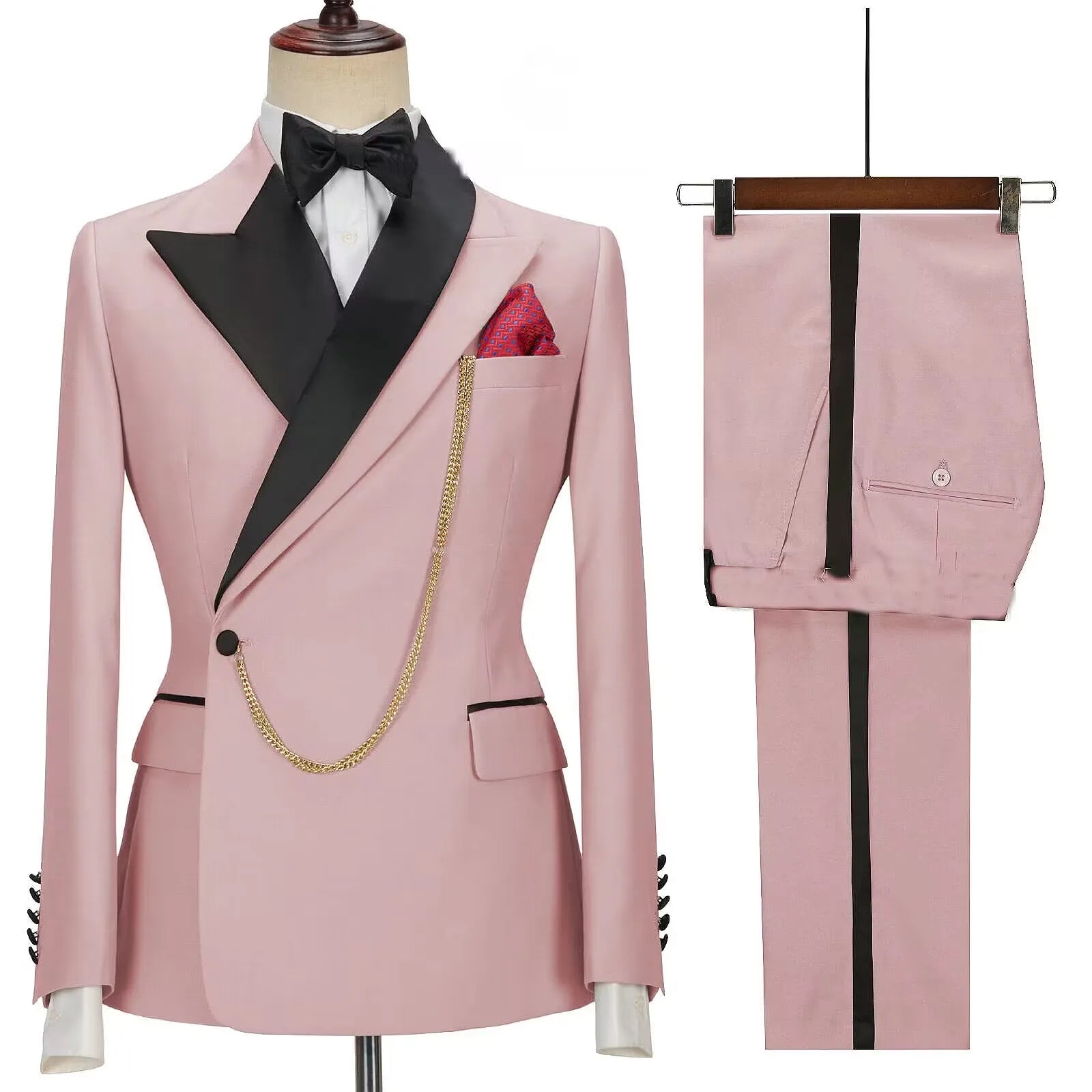 New Solid Men's Suits Peak Lapel Slim Fit Casual Suits Wedding Business Dress Set Groom Tuxedos Terno Masculino (Blazer+Pants) voguable