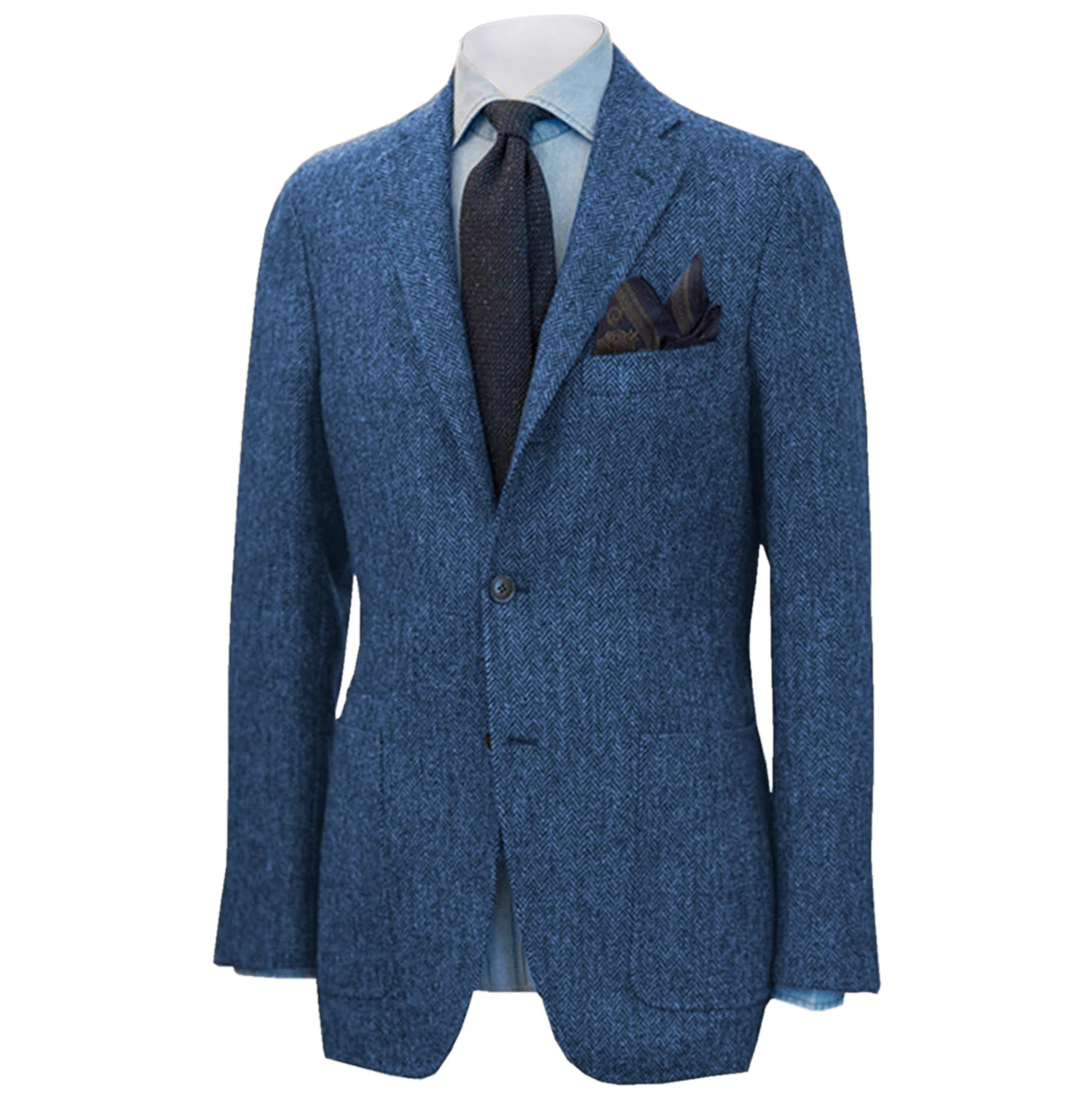 Men's Suit Brown Blazer Prom Tuxedos Herringbone Wool Tweed Single Breasted Formal Bussiness Jacket for Wedding（Only Coat） voguable