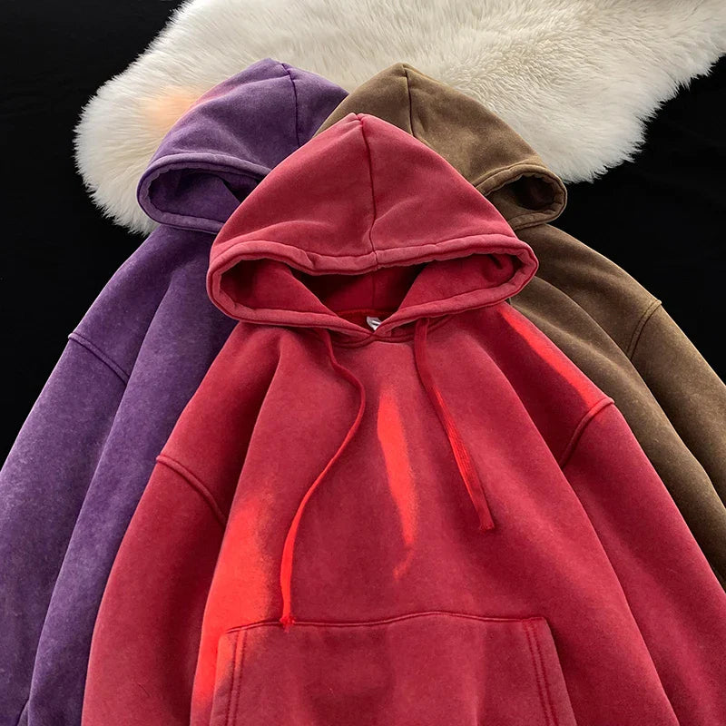 Men Sweatshirts Washed Hoody Vintage Streetwear Baggy Fashion Harajuku Female Casual Hoodies gotmes-shop