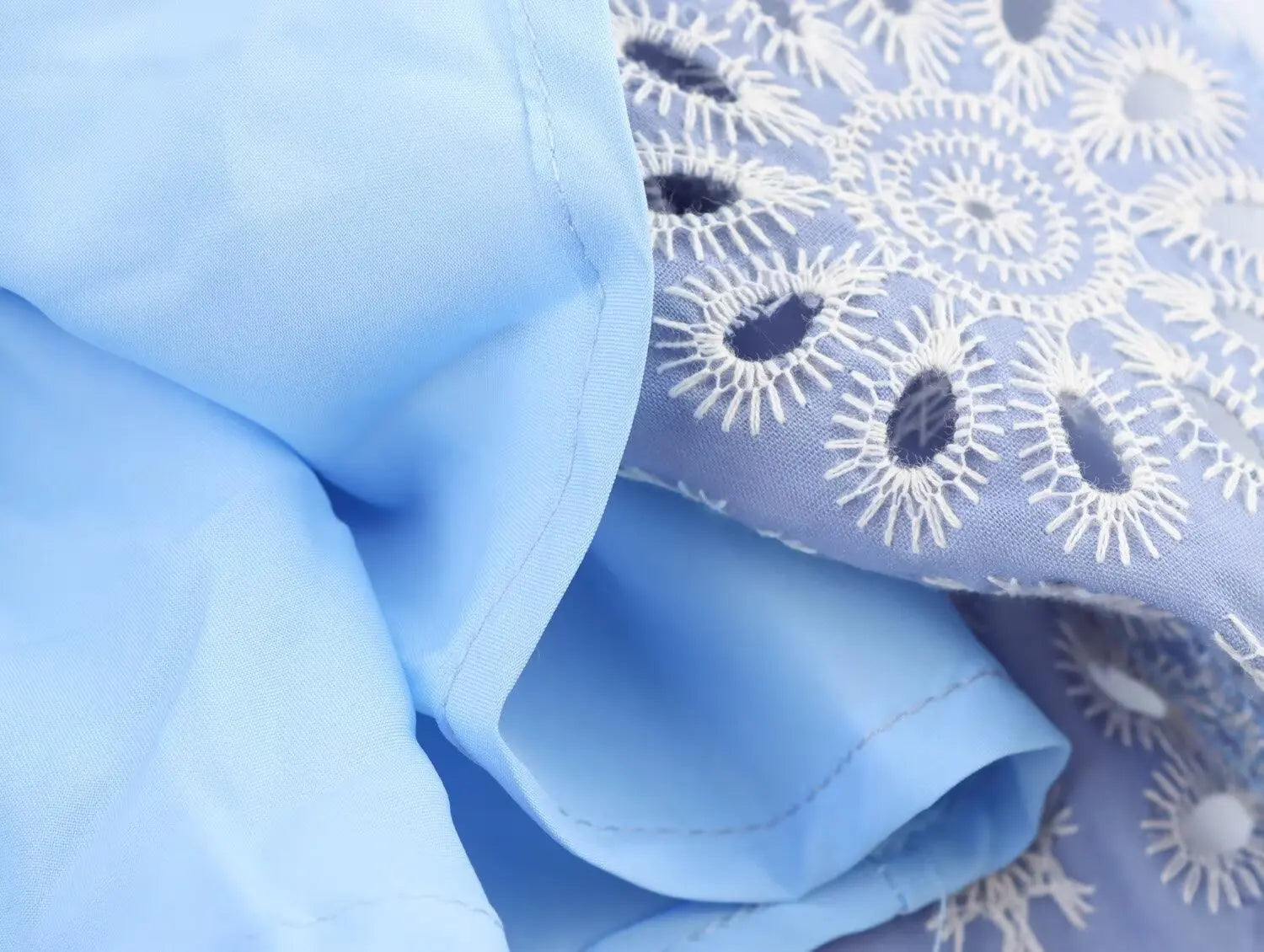 Flower Embroidery Blue Sweet Short Dress 2025 New Square Collor A-line Zipper Fashion Summer Dress Fashion Beach Woman Clothing voguable