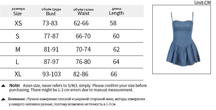 Voguable  Spaghetti Strap Imitation Jeans Sleeveless Female Vestido Low Waist Slash Neck New Fashion Femme A-line Pleated Sexy Dresses voguable