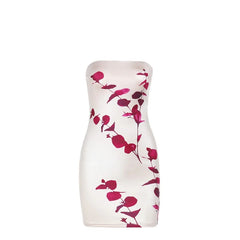 Voguable  European and American sexy tube top short skirt party slim print slimming girl bag hip skirt dress voguable