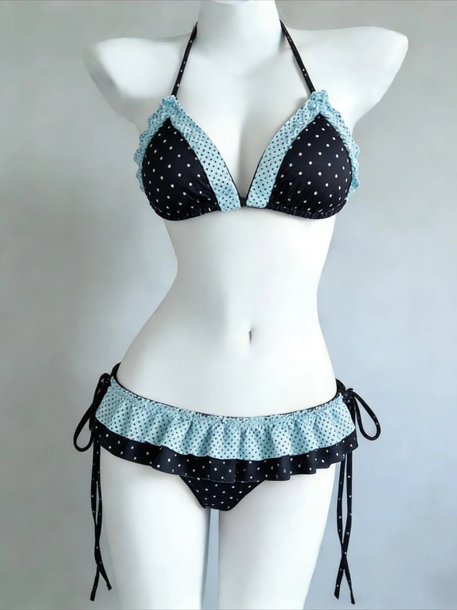 Voguable  Elegant Sexy Women V Neck Bandeau 3 Piece Bikini Set Non Padded Comfortable Quick Dry Elegant Beachwear Swimwear Fashion voguable