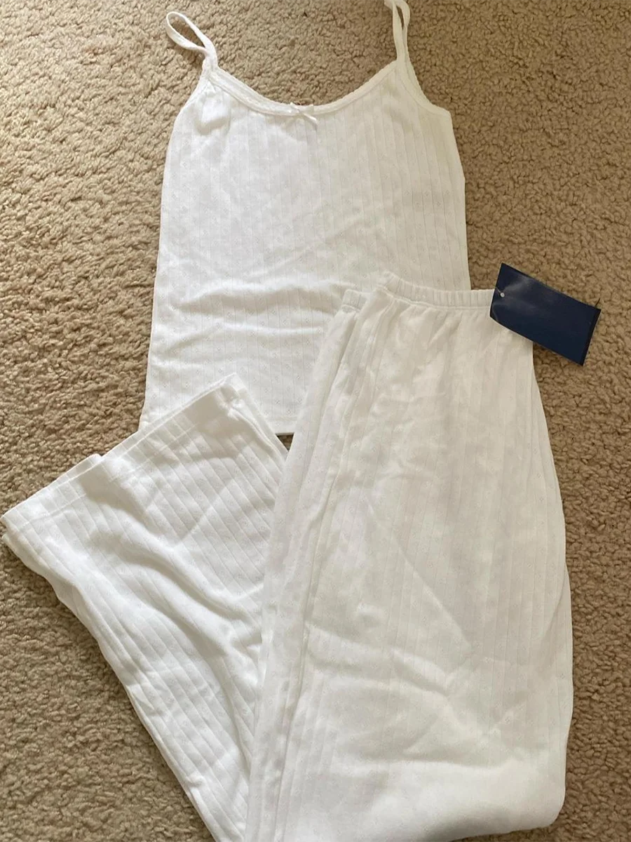 Skull Print Gray Vest Pants 2 Pieces Set Pajama Woman Sleeveless Slim Tank Top High Waist Straight Long Pant Cotton Vintage Sets voguable