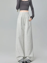 Streetwear Y2K Sweatpants Women Vintage High Waist Loose Straight Trousers American Harajuku Bf Fall Hip Hop Pockets Pants voguable