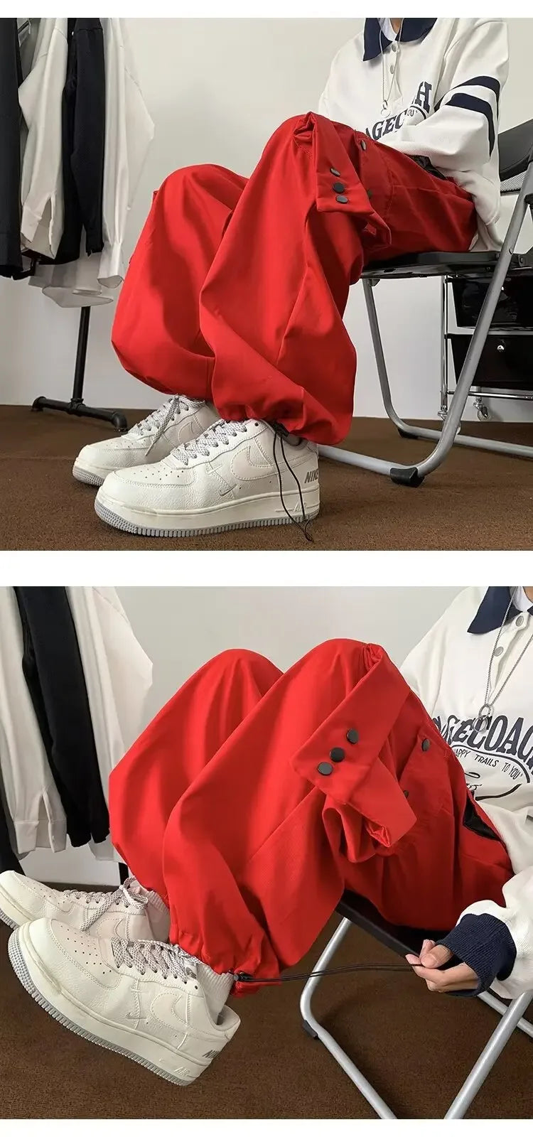 Fashionable Trendy Artistic Solid Color Straight-leg Casual Pants Loose Hip Hop Style For Men Spring Autumn Youth Trend voguable