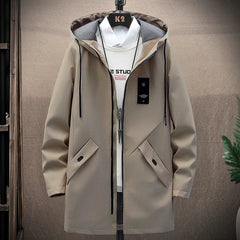 Mens Casual Long Jackets And Coats Hooded Streetwear Hip Hop Windbreaker Outwear gotmes-shop
