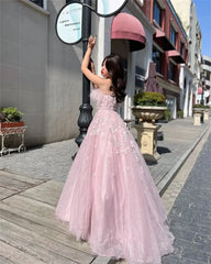 Voguable   Pale Pink Ball Gown Prom Dress Lace Embroidery Off Shoulder Ostrich Hair voguable
