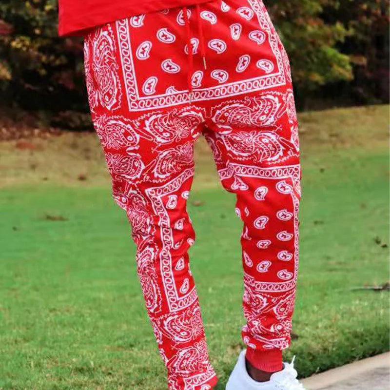 Voguable  Men Spring and Autumn New Fashion Bold Young Style Colorful Mid Waist Elastic Pencil Pants Drawstring Casual Versatile Trousers voguable