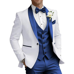 Voguable  Dark blue New Men's 3 Piece Suit Business Formal Set Groom & Groomsman Wedding Suit Elegant Prom & Party Outfit voguable