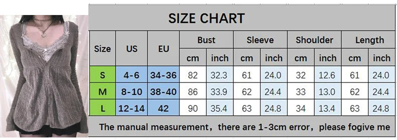 Vintage Babydoll Tops Pullovers Lady Aesthetic Coquette Knit Sweaters Outfit Autumn Square Neck Long Sleeve Knitwear Jumpers Y2k voguable