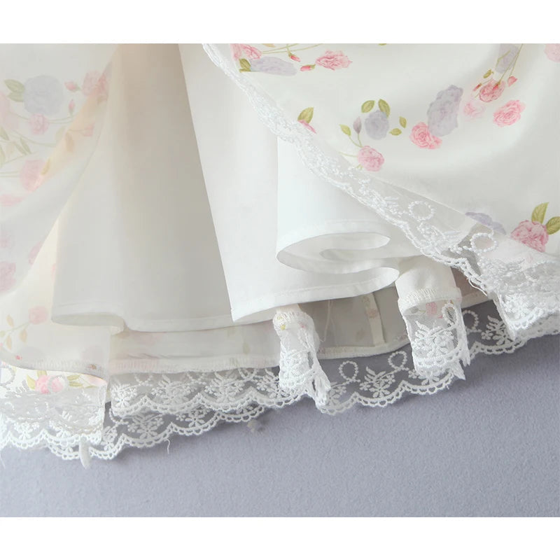 Sexy Elegant Women Lace Patchwork Floral Print Sling Mini Dress Low Waist A-line Summer Holiday Party Dresses Pretty Robe voguable