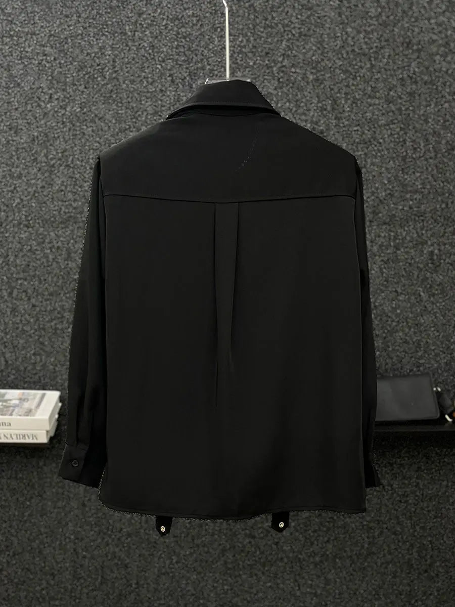 2025 Spring Autumn New High-end Niche Long Sleeve Shirt Men's Fashion Korean Style Fashion Handsome Loose Men's Shirt Aesthetic voguable