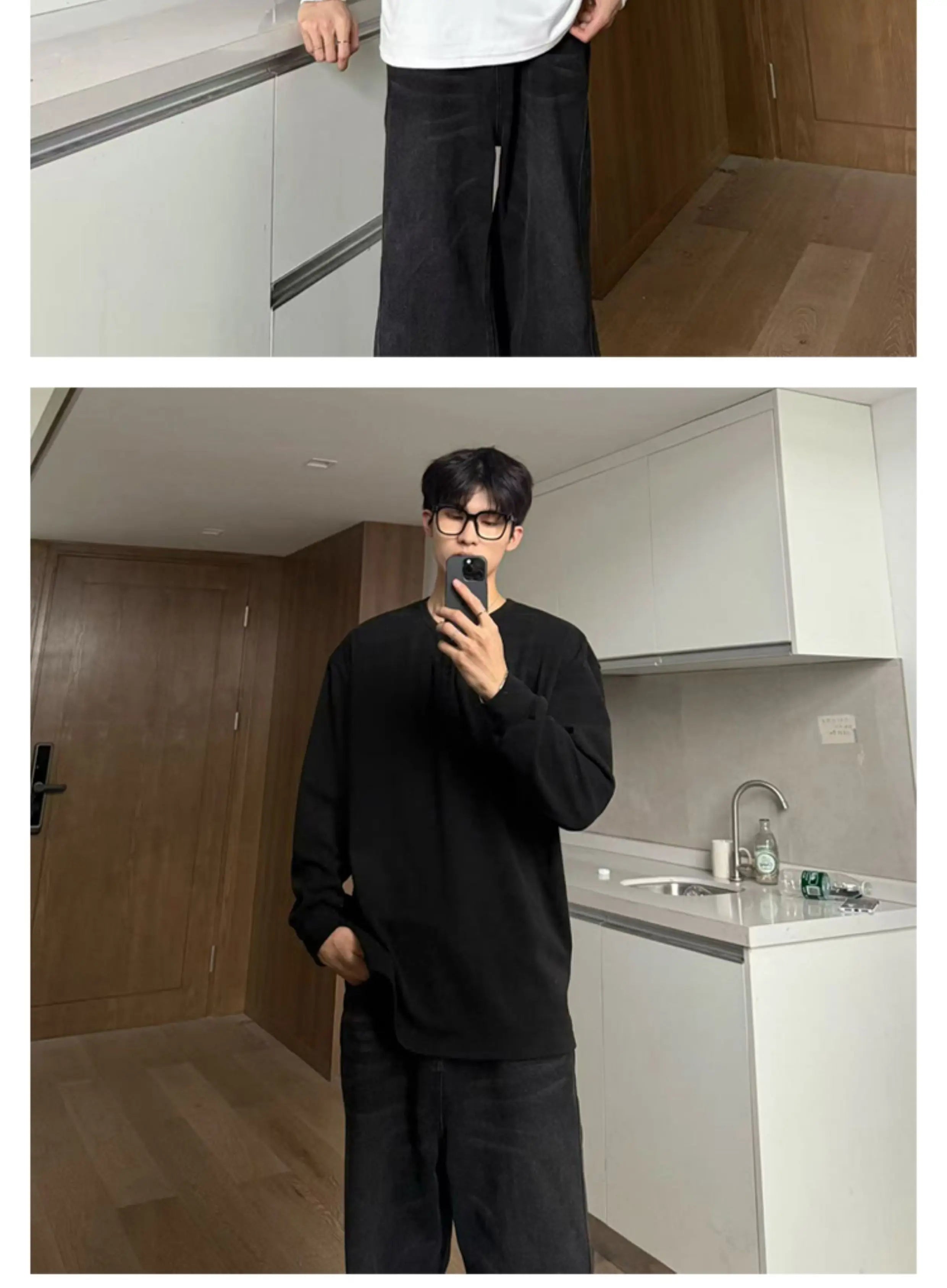 Warm Henry Collar Long Sleeve T shirt For Men Spring Autumn Casual Mens T-shirts Unisex Tee Tops Classic Clothes Men's T-Shirts voguable