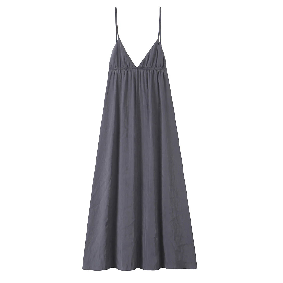Sexy Backless Flowy Midi Slip Dress Women High Waist V Neck A-line Holiday Summer Dresses Casual Beach Vestidos voguable