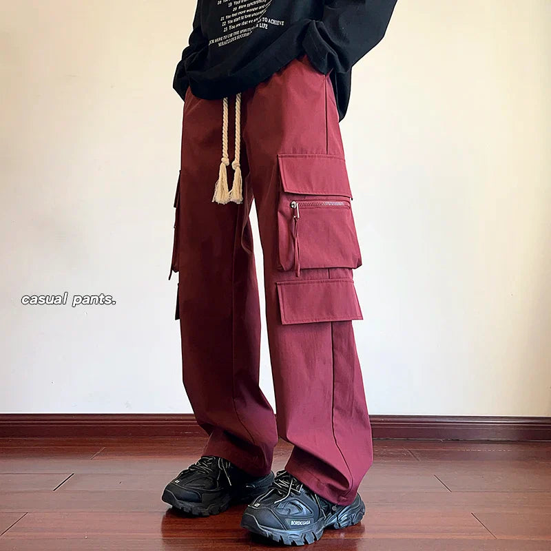 Men's Black Pants Hip Hop Streetwear Fashion Jogger Cargo Pants Men Oversize Wide Leg Trousers Male Japanese Pocket Safari Style gotmes-shop
