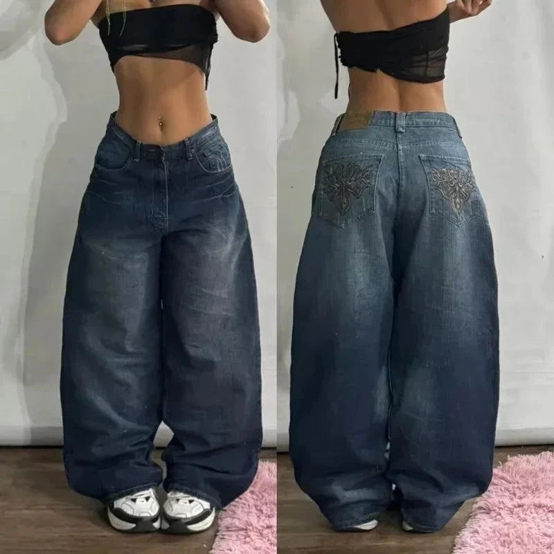 Y2K New Fashion Washed Multi-pocket Old Baggy Tooling Jeans Men Vintage Hip-hop Straight Casual Punk High Waist Wide Leg Pants voguable