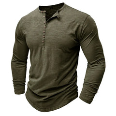 Spring Autumn Fashion Round Neck Long Sleeve Solid T-Shirts Men's Clothing Button Bottoming Shirt Korean Casual All-match Tops voguable