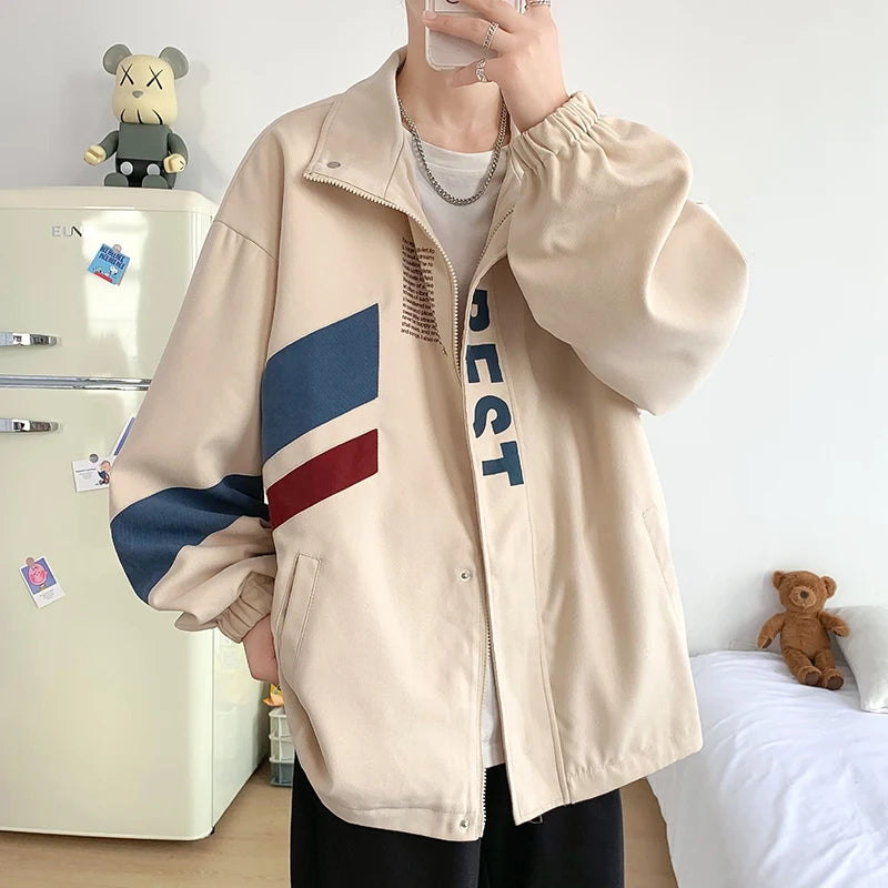 Voguable  Men Bomber Jacket And Coats Letter Printed Outerwear Streetwear 2024 Fashion Plus Size Loose Windbreaker Coat Male Clothing 5XL voguable
