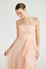 Voguable   Red Off Shoulder A-line Prom Dress Sexy Side High Split High-low Strapless Tulle voguable